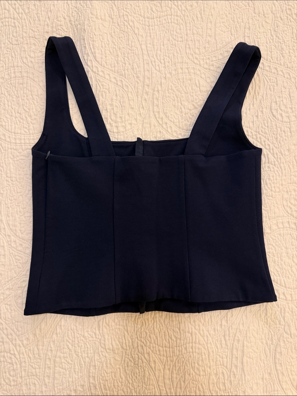 Navy Button-Front Square Neck Tank Top - Picture 2 of 2